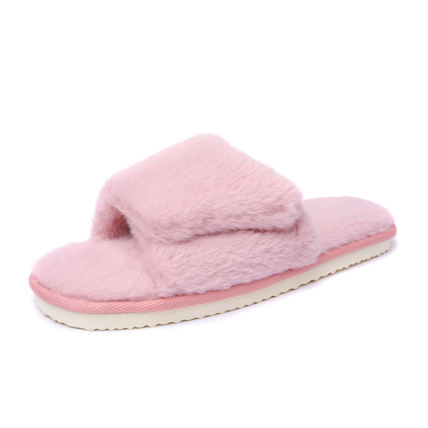 Women's Orthotic Arch Support Slippers Fuzzy Open Toe Memory Foam Slippers Adjustable Width Orthopedic Slippers For Plantar Fasciitis Furry Slide Slippers For Ladies